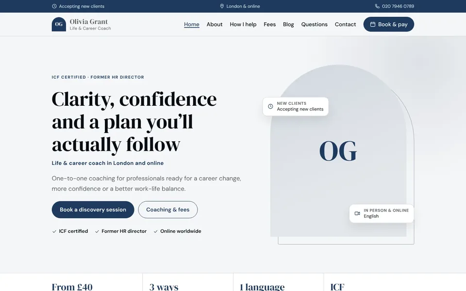 Compass website design for coaches