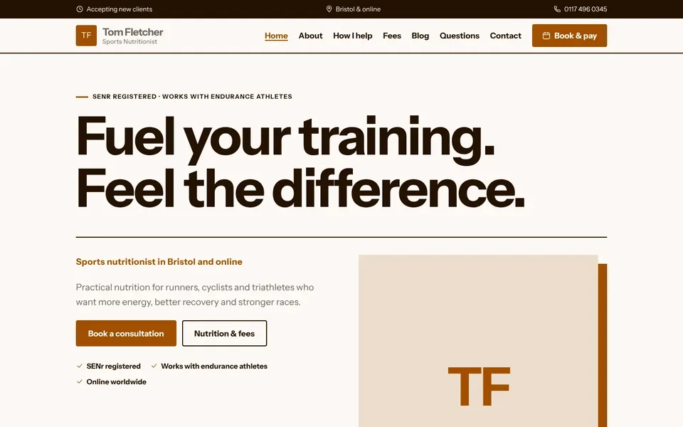 Zest website design for nutritionists & dietitians